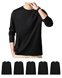 インナーシャツ 5枚組 綿100% やわらか肌着 クルーネック長袖 あったか 下着 防菌防臭 複数色選び メンズ