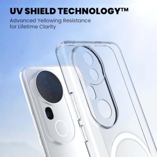 Image of DIZORO Crystal Clear Magnetic Compatible with Vivo T4R 5G / iQoo Z10R 5G / Vivo V50 5G / V50e Back Cover case with Anti-Yellow (Compatible with Magsafe) Anti-Scratch | Shockproof Transparent Cover