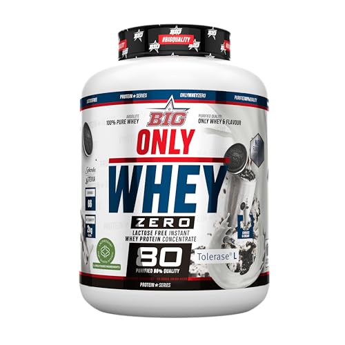 BIG - Proteinas Whey - Proteina en Polvo para Desarrollo de Masa Muscular y Recuperación - Materia Prima Premium - Whey Protein Sin Lactosa, Sin Azúcar, Sin Grumos (2Kg, Cookies & Cream)