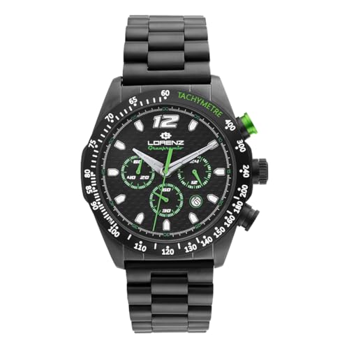 Lorenz Granpremio 030266Dd - Orologio Sportivo Da Uomo - Orologio Cronografo Al Quarzo - Orologio Con Cinturino In Acciaio - Sub 100 Metri