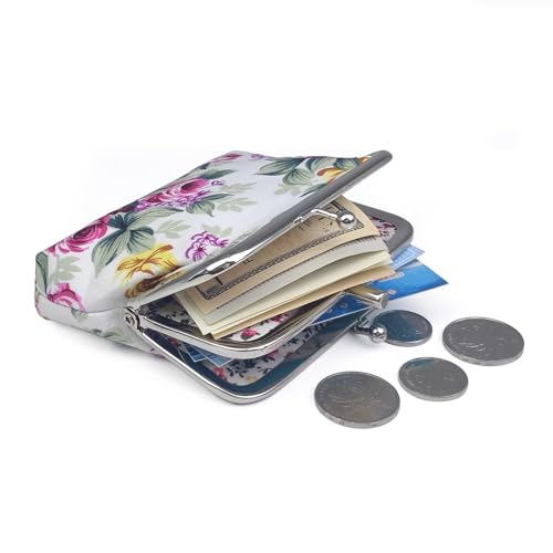 Sanxiner Cute Floral Buckle Coin Purses Vintage Pouch Kiss-lock Change Purse Wallets…