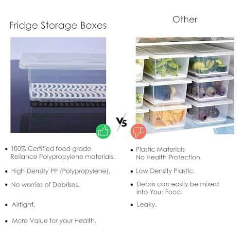 Image of RAYMOX Streamline Your Kitchen With Fridge Storage Boxes And Organisers Essential Fridge Organiser Items For Optimal Kitchen Storage Solutions With Kitchen Organizer Items And Storage (Set of 2)
