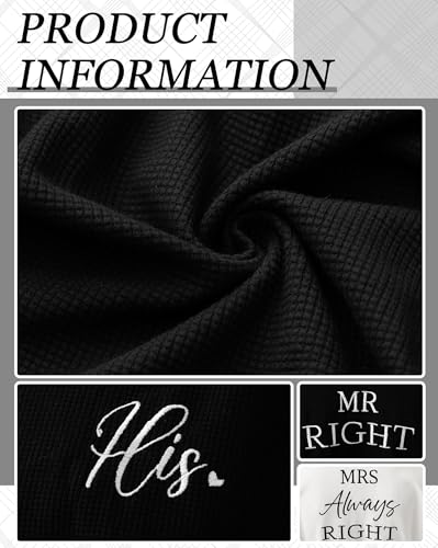 Image of Jecery 2 Pack His and Hers Robes Gifts for Couples Cotton Waffle Knit Matching Robes Party Anniversary Wedding Women Men
