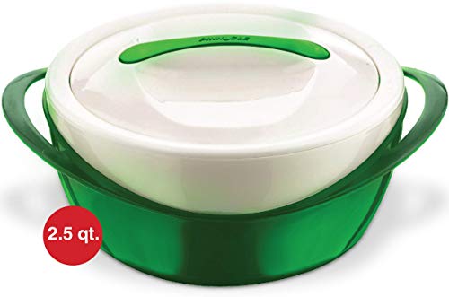 Pinnacle Large Insulated Casserole Dish with Lid 2.6 qt. Elegant Hot Pot Food