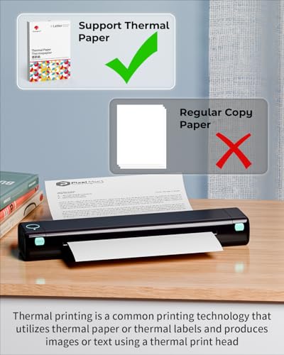 Phomemo M08F Portable Printers Wireless for Travel, Thermal Printer Support 8.5\" X 11\" US Letter, Bluetooth Inkless Printer Compatible with iOS, Android, Laptop for Travel, Office, Home - Thumbnail 5