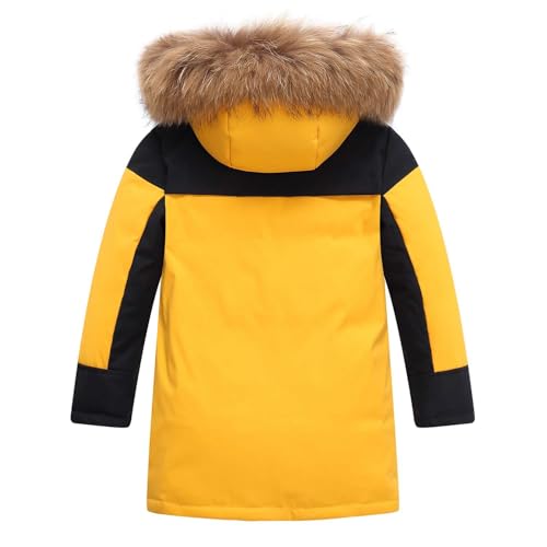 Boys Down Coat Kids Water Repellent Puffer Jacket Faux Fur Hooded Padded Parka Jacket Outwear 5-15 Years2