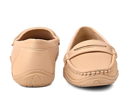 Image of LOUIS STITCH Women's Premium Slip-On Loafers | Elegant Solid Slip-On Comfort Shoes for Casual and Formal Wear | Slip-On Loafer Shoes for Women | LSLD-BLR-HS01
