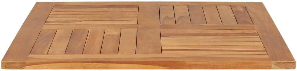 Solid Teak Wood Table Top 31.5x31.5 Inch Square Natural Finish for Outdoor Patio Dining Indoor Coffee Table Rustic Style