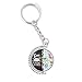 DIYthinker Le Temps pour Le thé de Petit gâteau teaport France Rotatif Porte-clé Anneau keyholder 1,2 Pouce x 3,5 Pouces Multicolore