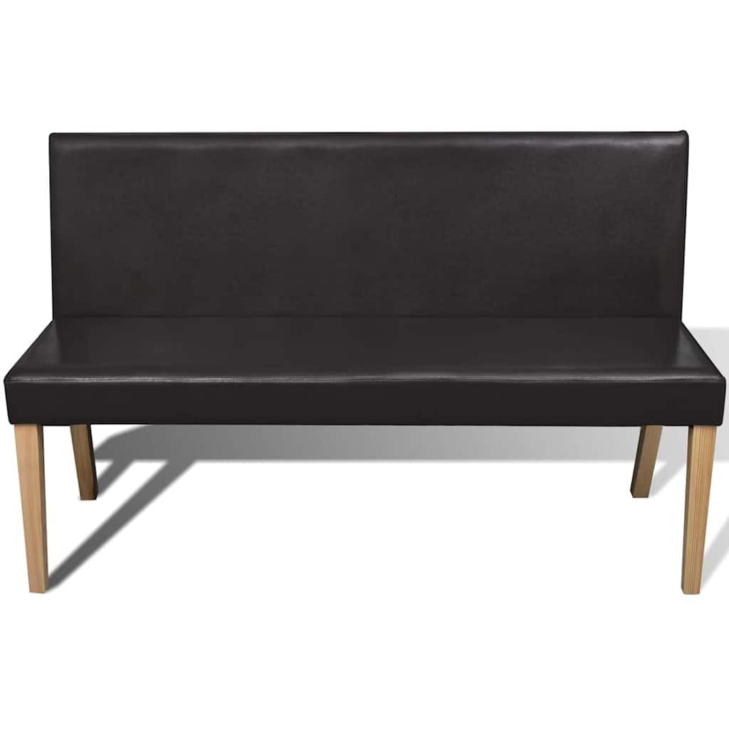 vidaXL Panca 139,5 cm Marrone Scuro in Similpelle