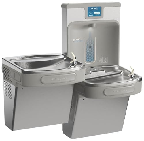 Image of Elkay LZSTL8WSSP Enhanced Filtered Bottle Filler & Bi-Level ADA Cooler Refrigerated Stainless High Capacity Lead Reducing Drop Down Wrapper