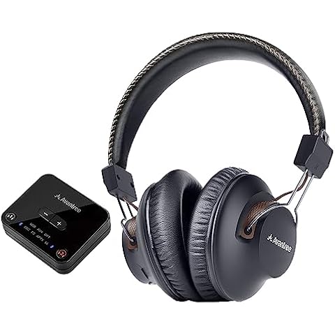 Avantree HT4189 40Hrs Wireless Headphones Set for TV Watching with Transmitter (Digital Optical AUX), No Delay, Dual Link Support, High Volume Over Ear Headset for Seniors, Long Range Cover