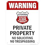 Warning Attention This Area Under 24 Hour LiveNo Soliciting No Trespassing Sign, 18x24 Inches, 55 mil thick HDPS (high density polystyrene), Made in USA by My Sign Center