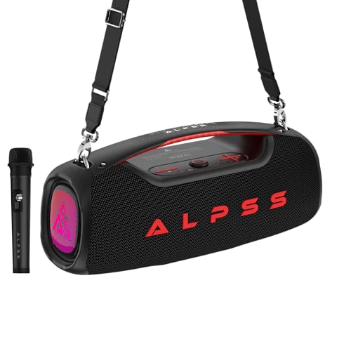 Image of ALPSS AUDIO 100watts RMS Bluetooth Party Speakers with ESIS New Digital Equalizer Settings, Powerful Speaker-Tweeter with Party Multi-Electrifying LED Lights, Sleek MIC for Karaoke