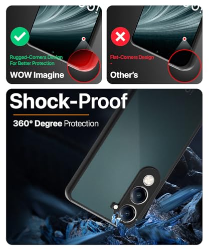 Image of WOW IMAGINE Translucent Hybrid Back Case Cover for Vivo T4 lite 5G | iQOO Z10 lite 5G | Y04 4G | Y19 5G | Y19e Smoked Matte Back | ShockProof 360 Degree Protection | Protective Hard Case - Matte Black