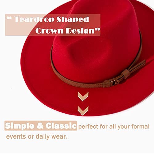 Image of Lisianthus Men & Women Vintage Wide Brim Fedora Hat | Classic Belt Buckle Decor, Adjustable Drawstring, Inner Breathable Sweatband, Timeless Style, Ideal for Travel & Daily