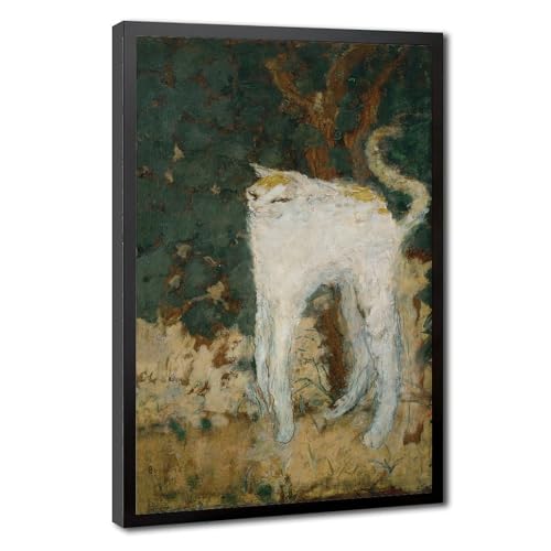 Impression toile chat blanc Pierre Bonnard grand cadre suspendu décoration murale