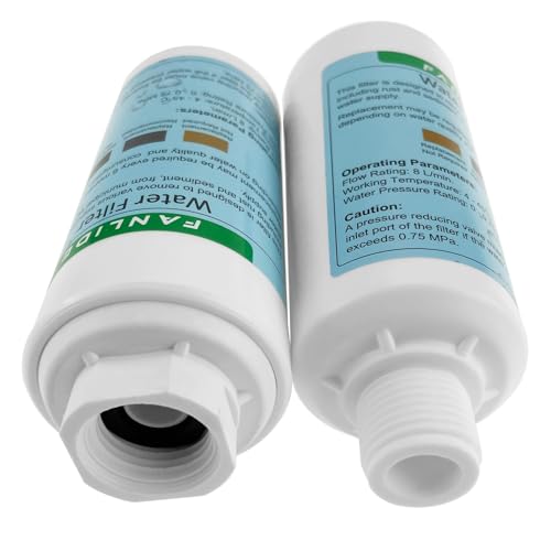 Image of FANLIDE Bidet water filter for electronic bidet seats, Toilet water filter system, compatible with 1 /2 inch 1 /4 inch 3 /8 inch Bidet hose (2 Filters + 2 Adapter)