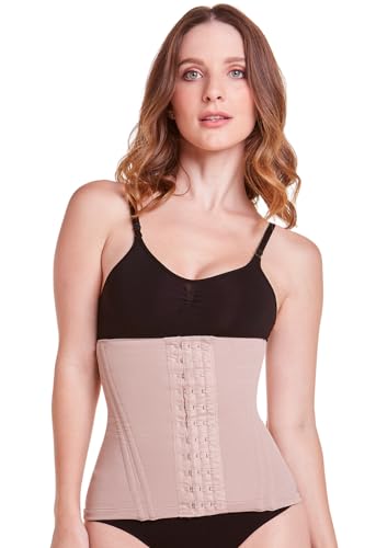 Plié Control, Corset de Alta Compressão Feminino, Bege (Base), M