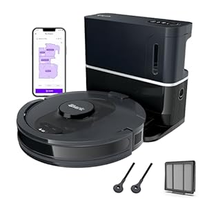 Shark AV2501S AI Ultra Robot Vacuum, with Matrix Clean, Home Mapping, 30-Day Capacity HEPA Bagless Self Empty Base, Perfect for Pet Hair, Wifi, Dark Grey