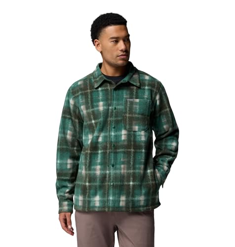 Columbia Mens Steens Mountain Printed Shirt Jacket II, Rain Forest Omblur, 5X