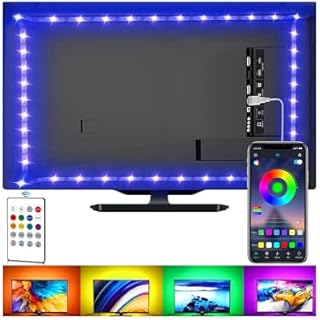 Taśma LED do podświetlenia telewizora, zestaw, USB, z pilotem zdalnego sterowania, sterowanie aplikacją, synchronizacja z muzyką, 5050 RGB, inteligentne, 2 m, do telewizora 3260"
