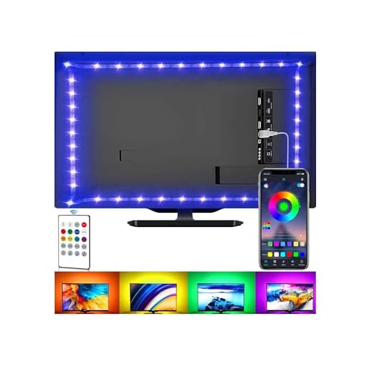 Striscia di luci LED per TV, kit di retroilluminazione TV USB con telecomando, controllo APP sincronizzazione con musica, 5050 RGB Smart LED Bias Illuminazione per HDTV, PC (2 m per TV da 32 "-60")