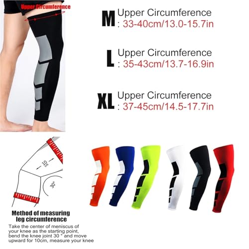Calcetines compresión hombre mangas deportivas pantorrillas antideslizantes longitud completa 7