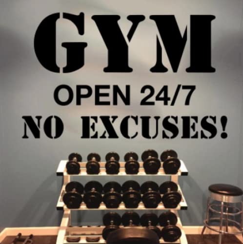 Gym No Excuses Wandaufkleber Inspirierendes Zitat Motivations-Fitness-Workout Crossfit Wandtattoo Übungs-Vinyl-Dekor56 cm breit x 35 cm hoch Gym No Excuses Wandaufkleber Inspirierendes Zitat Motivations-Fitness-Workout Crossfit Wandtattoo Übungs-Vinyl-Dekor56 cm breit x 35 cm hoch