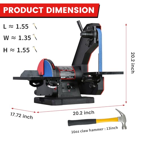 Image of BUCKTOOL Dual Speed Belt Disc Sander for Metal,1x42 inch Belt,8 inch Disc,4.8A