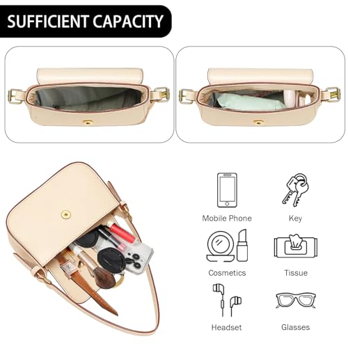 Shoulder Bag for Women, Small Purses Hobo Bags for Women, PU Leather Vintage Handbag with 2 Adjustable Shoulder Strap4