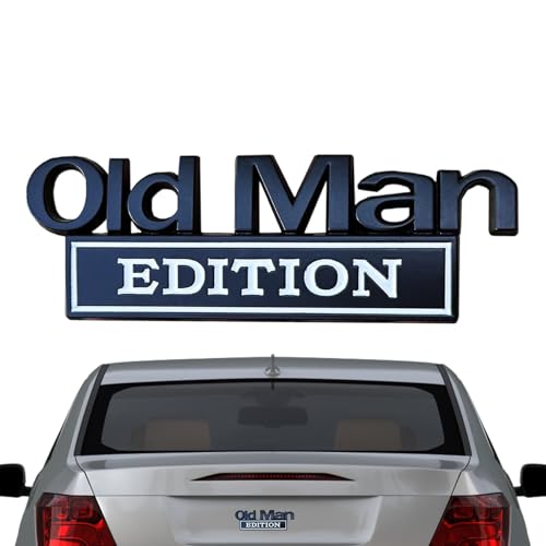Old Man Edition Emblema 3D, Pegatinas Y Calcomanías Autos Metal, Old Man Edition Insignias Automóviles Adhesivo Cada Decoraciones Autos Novedosos Emblemas Placa Identificación para Camiones Y Auxil