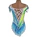 Kmarouse Rhythmic Gymnastics Leotard for Women, Girl's Performance Gymnastics Wear with Rhinestone Decoration(Large)