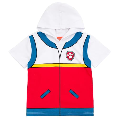 Paw Patrol Ryder Toddler Boys Hooded Matching Family Cosplay T-Shirt White/Red 3T