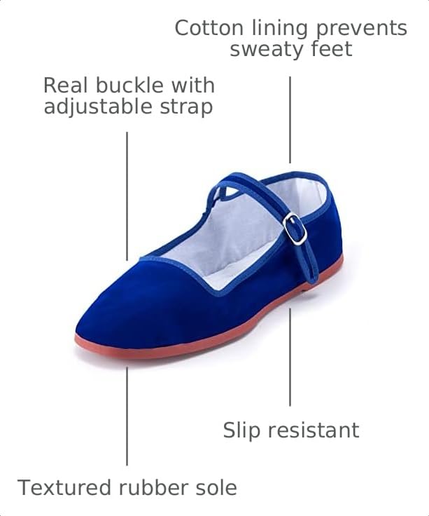 Image of Womens Classic China Flats, Casual China Doll Shoes, Cotton Mary Janes, Chinese Tai Chi Shoes