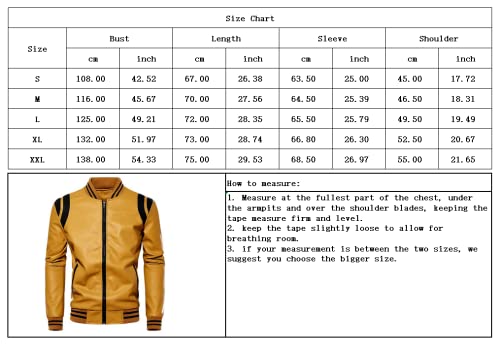 Chouyatou Men's Casual Color-Block Patches Full Zip Fleece Lined Pu Leather Varsity Bomber Jacket (Black, X-Large) #TOP6