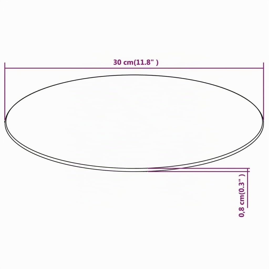 Revêtement de plateau en verre trempé Plaque de protection en verre ronde de bureau Plaque de rechange pour tables à manger, tables basses ou tables de jardin Facile à nettoyer Transparent