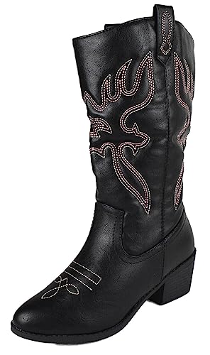 Forever Women's Pointed Toe Embroidered Western Rodeo Cowgirl Boots