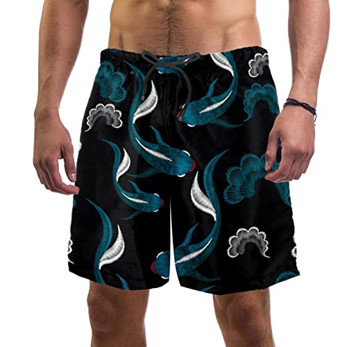Short de plage motif de poisson nuages japonais et séchage rapide