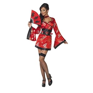 Smiffys Disfraz de Geisha del Vodka, Vestido y cinturón con Soporte para Vasos de chupit