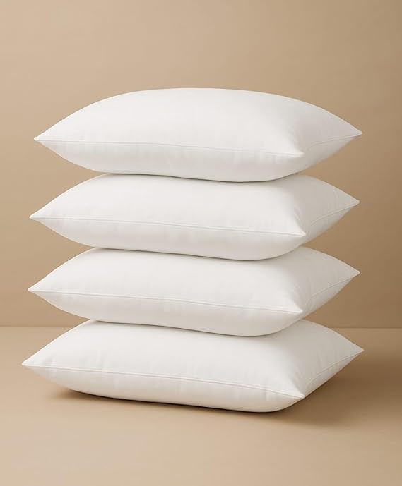 Image of Microfiber Pillows Set 4, Soft Adjustable Pillow for Sleeping - 16 x 24 Inches - (4 King (U.K. Standard S0-2)(White, Pack of 4)