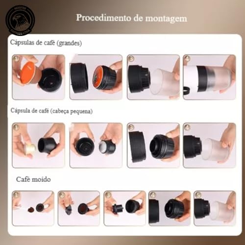 Máquina de Café Expresso Portátil 3 em 1, Preta - Imagem 9