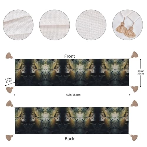Chemin de table avec pompons pour décoration de la maison et repas chaleureux de Noël - 5