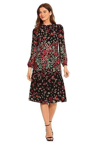 Maggy London Women's Long Sleeve Ruffle Mock Neck Dress3