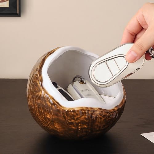 Cuenco de cerámica con forma de coco de 5.7 pulgadas para llaves 3