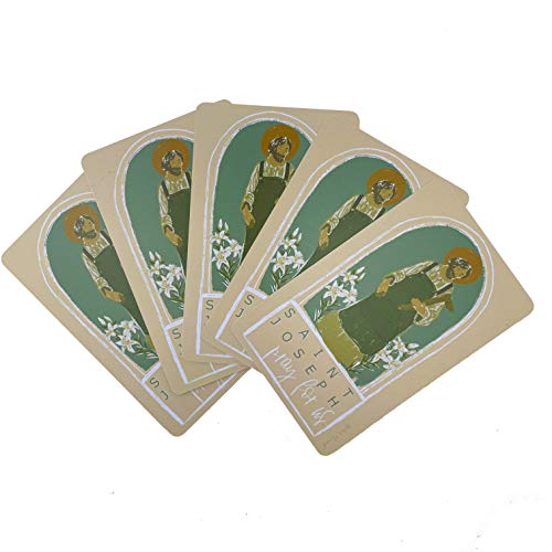 Year of St Joseph Prayer Cards - Official Saint Joseph Prayer - Durable Plastic Wallet Sized Holy Cards (St Joseph 5 pack)