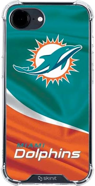 Skinit Clear Phone Case Compatible with iPhone 16e - Officially Licensed NFL Miami Dolphins Design