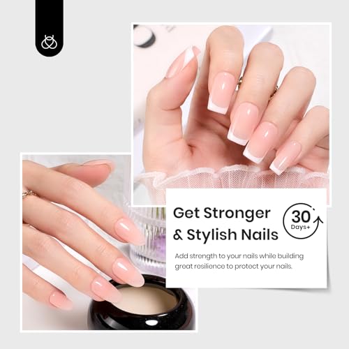 Gelab cosmetics LLC Beetles Builder Gel Set,6 Colors Soft Nude Whisper Nude Pink Building Gel,8 in 1 Strengthening Building Instant Apex & Nail Extension,for Beginners DIY Salon at Home Gifts,UV & LED Lamp Needed
