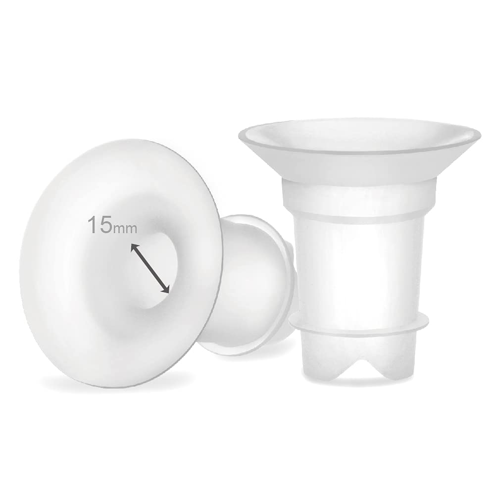 MaymomFlange 15mm Inserts Compatible with Medela, Spectra 24 mm Shields/Flanges, Momcozy/Willow Wearable Cup. Compatible with Medela Freestyle, Harmony, to Reduce 24mm Down to 15 mm; 2pc/Each