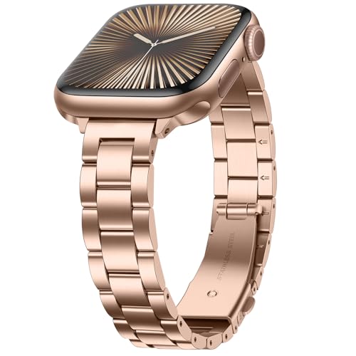 Ya en manzanajugosa.com: Anlinser Correas Compatible con Correa Apple Watch 42mm 41mm 40mm 38mm, Pulseras de Metal Delgadas pour Femmes et Hommes Compatible con iWatch Serie 11 10 9 8 7 6 5-1 SE (Oro Rosa)